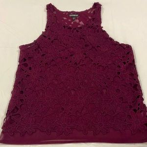 Express Burgundy lace tank